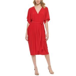 Tommy Hilfiger Womens Red Shift Dress Size 14